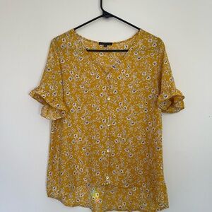 Floral Yellow Women's Top